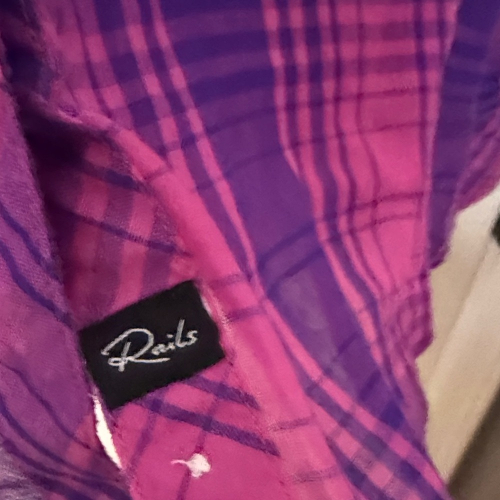 Rails Pink and Purple Plaid Button-Down Shirt - Picture 2 of 5